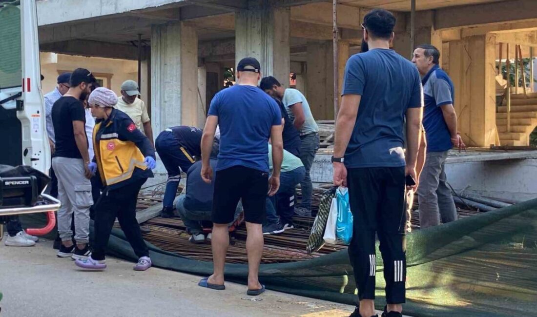 Kocaeli’nin Kartepe ilçesinde inşaat halindeki binanın 3. katından demirlerin üzerine