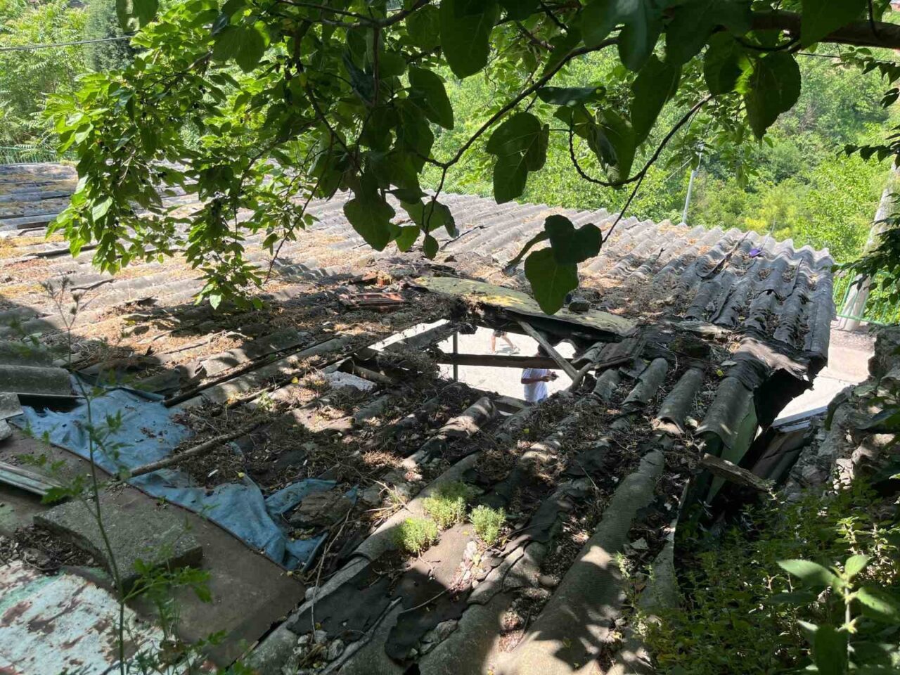 Kocaeli’nin İzmit ilçesinde ipini koparıp kaçan kurbanlık boğa, çıktığı garaj