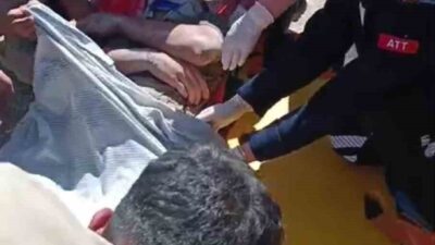 Gümüşhane’de dere ıslahı çalışması sırasında iş makinesinin elektrik tellerine temas