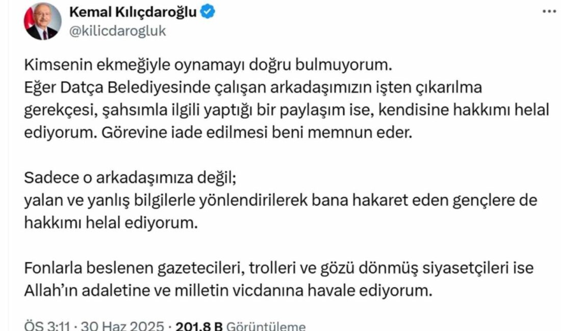Bir sosyal medya kullanıcısının eski CHP Genel Başkanı Kemal Kılıçdaroğlu