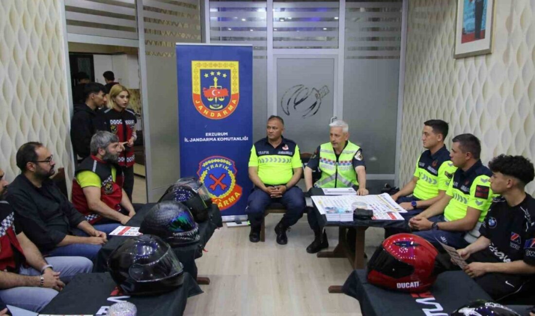 Erzurum’da jandarma ekipleri motosiklet kazalarında meydana gelebilecek ölüm veya yaralanmaların