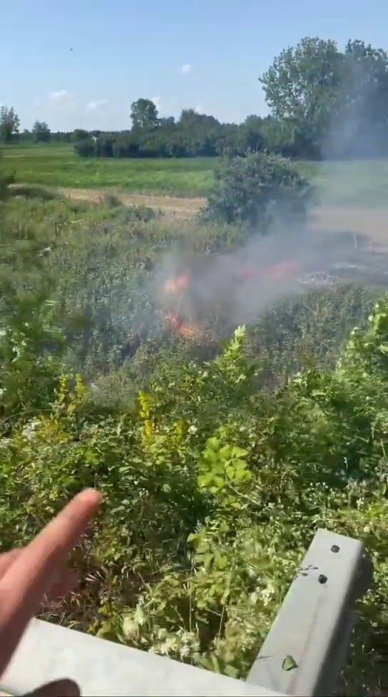 Sakarya’nın Akyazı ilçesinde otluk alanda çıkan yangın, kara yolunu kapladı.