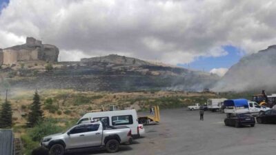 Sivas’ın Divriği ilçesinde otluk arazide çıkan yangın paniğe neden oldu.