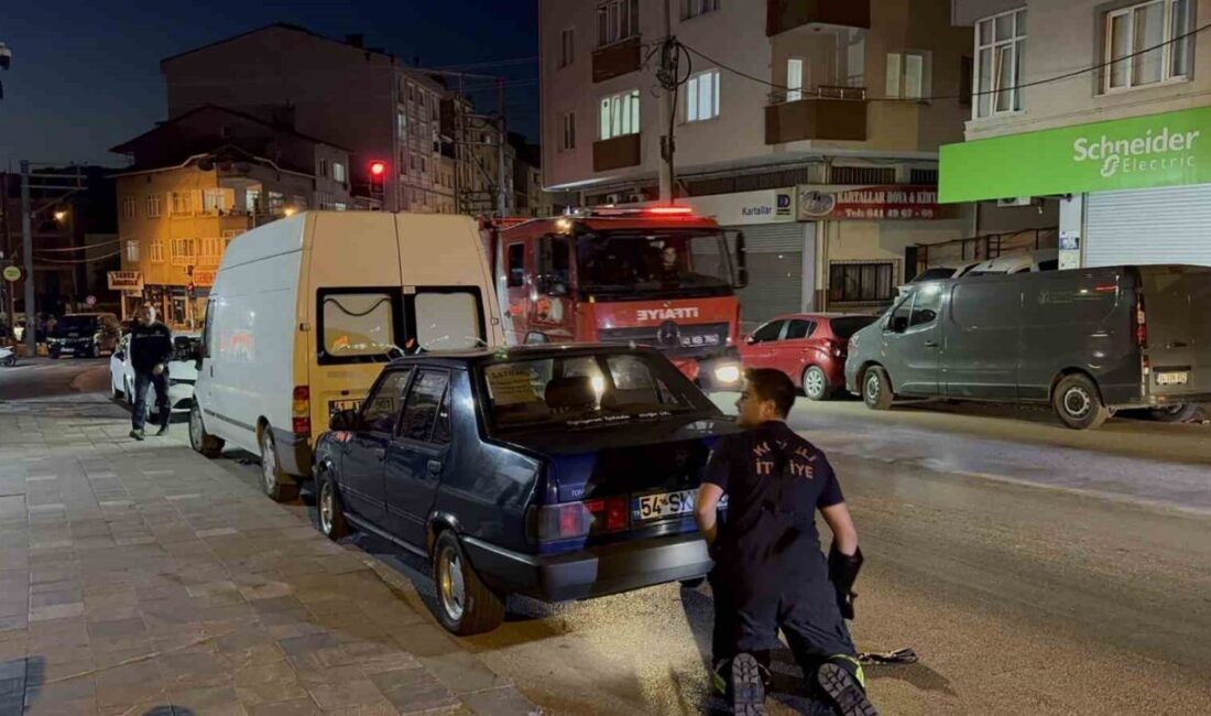 Kocaeli’nin Gebze ilçesinde park halindeki otomobilin motor kısmına giren yavru