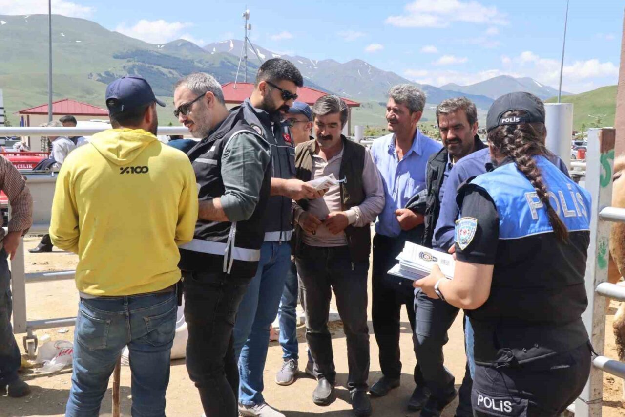 Erzurum Emniyet Müdürlüğü’ne bağlı ekipler, bayrama bir gün kala kurban