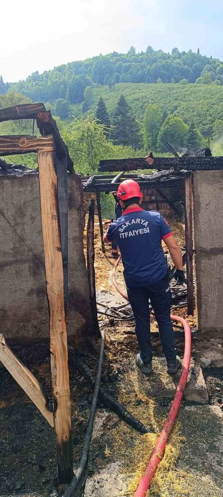Sakarya’nın Akyazı ilçesinde samanlıkta çıkan yangında 24 civciv telef oldu.