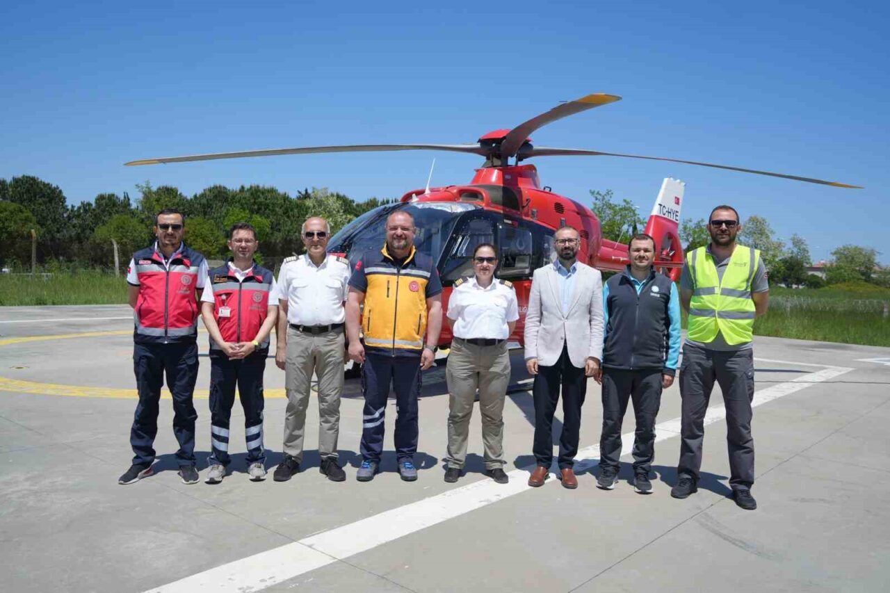 Sağlık Bakanlığı bünyesinde hizmet veren Samsun’daki ambulans helikopter sorumluluk sahasında
