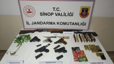 Sinop’un Erfelek ilçesinde jandarma ekiplerince düzenlenen operasyonda 5 ruhsatsız tabanca,
