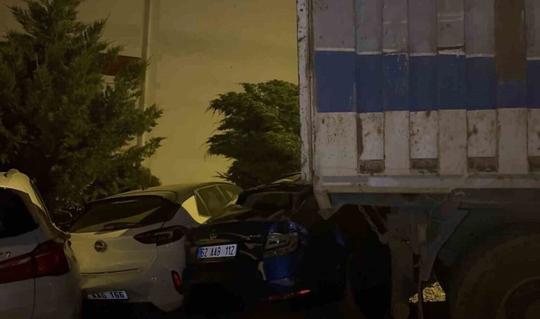 Tunceli’de park halindeyken freni patlayan kamyonun 5 araca zarar verdiği