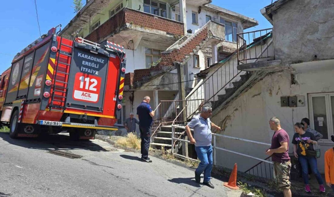 Zonguldak’ın Ereğli ilçesi Dışçeşme Mahallesi’nde bir evin mutfağında unutulan yemek