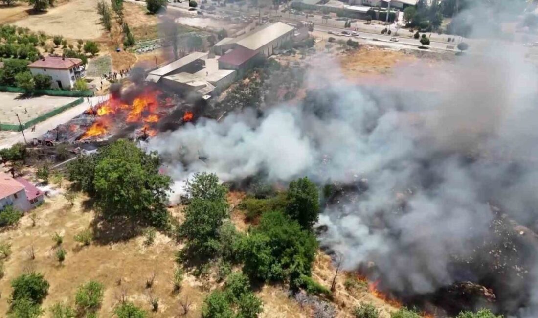 Amasya’nın Merzifon ilçesinde kereste deposunda yangın çıktı. Deponun yanındaki eve
