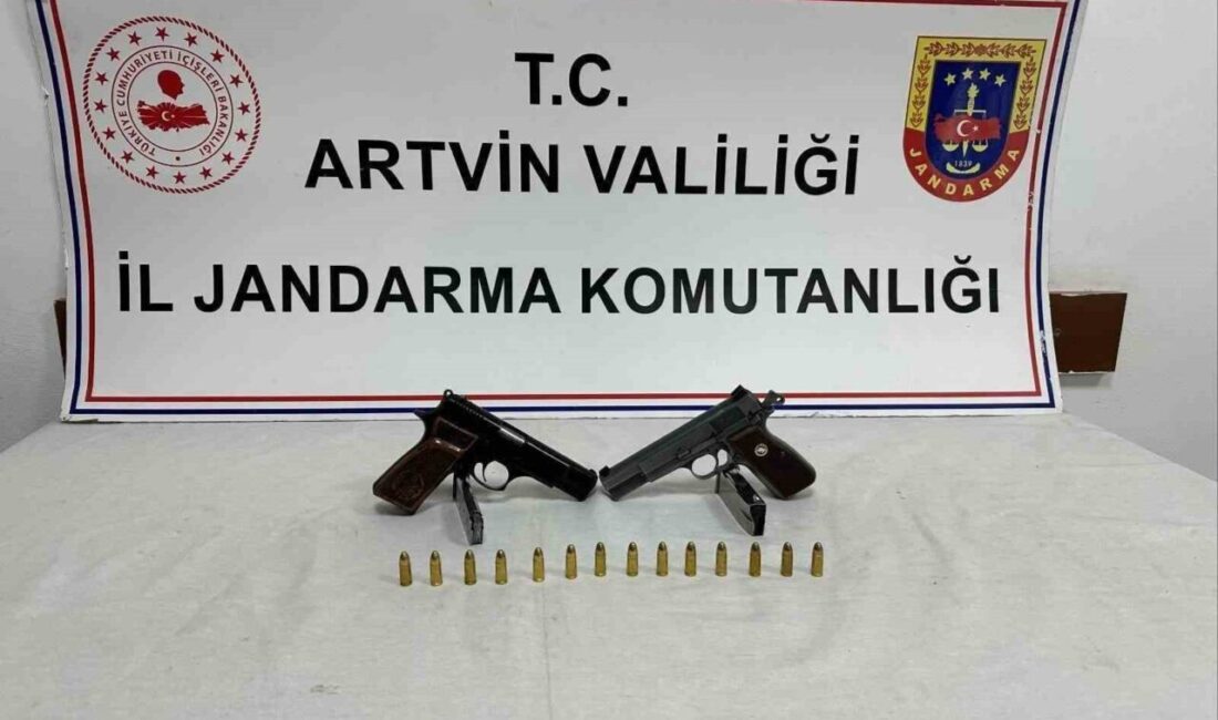 Artvin’in Borçka ilçesinde silah seslerinin duyulması üzerine harekete geçen jandarma