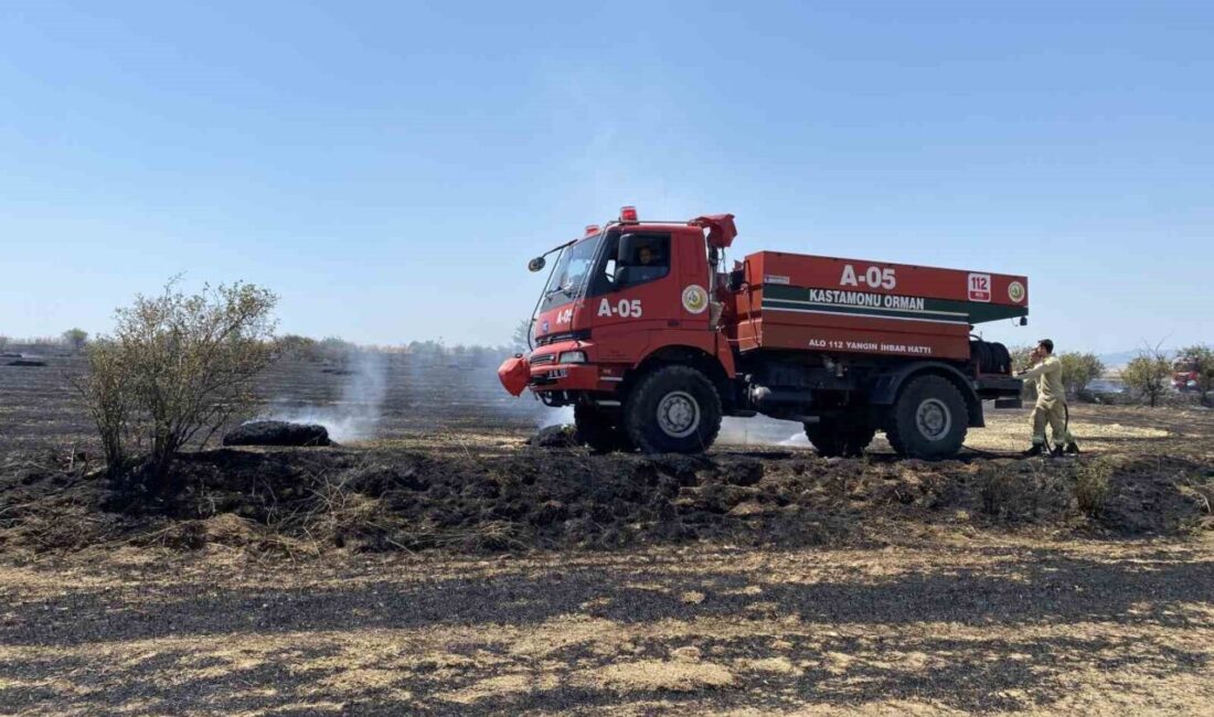 Kastamonu’da balya makinesinden kaynaklı çıkan yangınında 25’i ekili olmak üzere