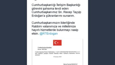 Cumhurbaşkanı Recep Tayyip Erdoğan’ın imzasıyla yayımlanan kararnameyle Dışişleri Bakan Yardımcısı