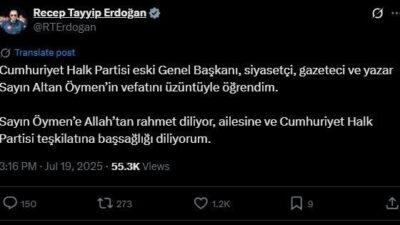 Cumhurbaşkanı Recep Tayyip Erdoğan, eski Cumhuriyet Halk Partisi (CHP) Genel