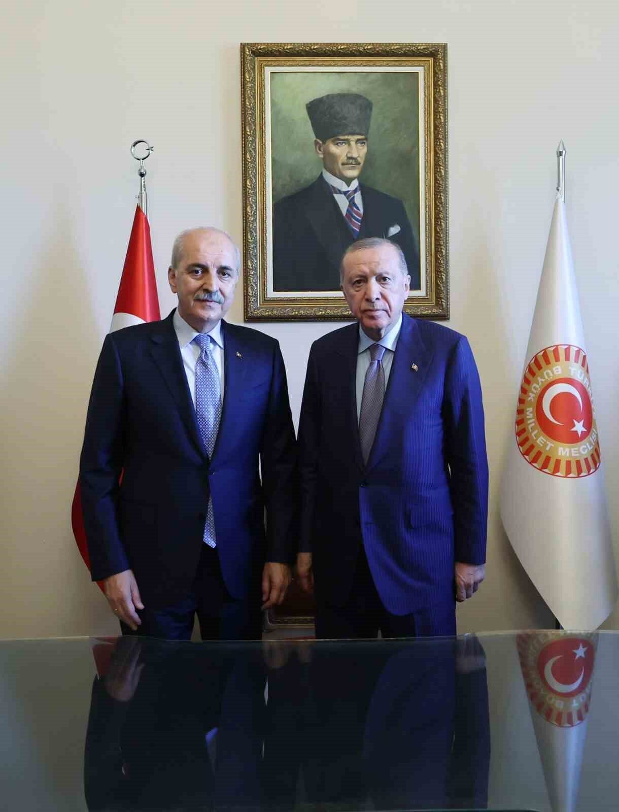 Cumhurbaşkanı Recep Tayyip Erdoğan Türkiye Büyük Millet Meclisi (TBMM) Başkanı