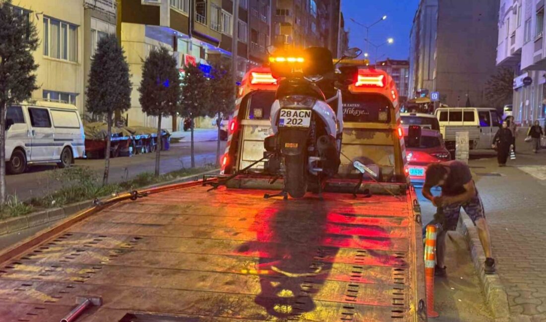 Giresun’da dur ihtarına uymayan motosiklet sürücüsü, aracını bırakarak yaya olarak