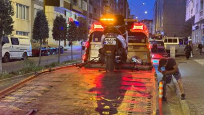 Giresun’da dur ihtarına uymayan motosiklet sürücüsü, aracını bırakarak yaya olarak