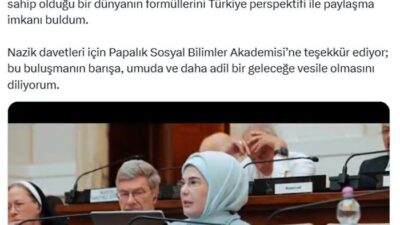 Cumhurbaşkanı Recep Tayyip Erdoğan’ın eşi Emine Erdoğan, Vatikan’da katıldığı “Kardeşlik