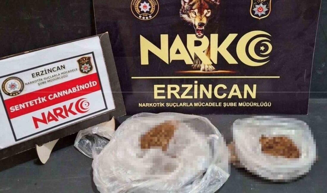 Erzincan’da polisin yaptığı çalışmalarda 56,85 gram bonzai ele geçirilirken 2