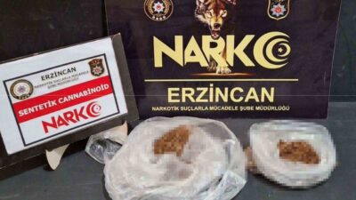 Erzincan’da polisin yaptığı çalışmalarda 56,85 gram bonzai ele geçirilirken 2