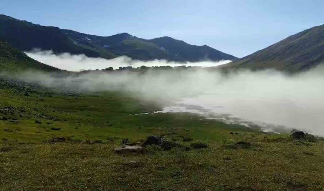Göldeki yüzen adalar hava durumunu önceden söylüyor Yüzen adalarıyla meteorolojik rapor sunan Koçdüzü Yaylası turistlerin yeni ilgi