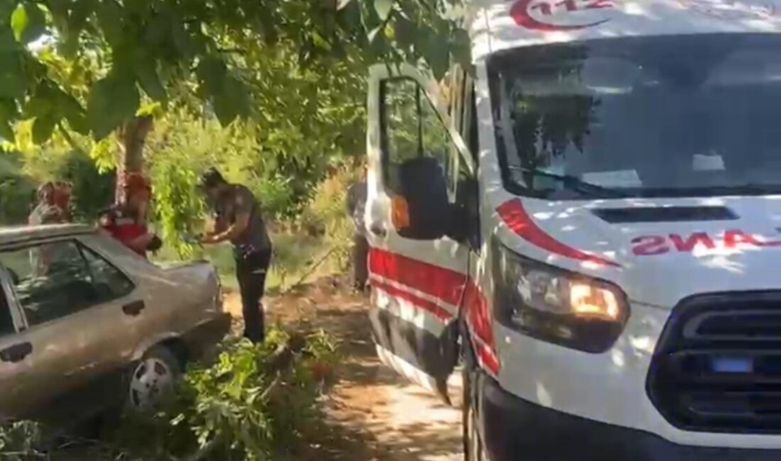 Sakarya’nın Akyazı ilçesinde kontrolden çıkan Tofaş otomobil ağaca çarptı. Otomobilin