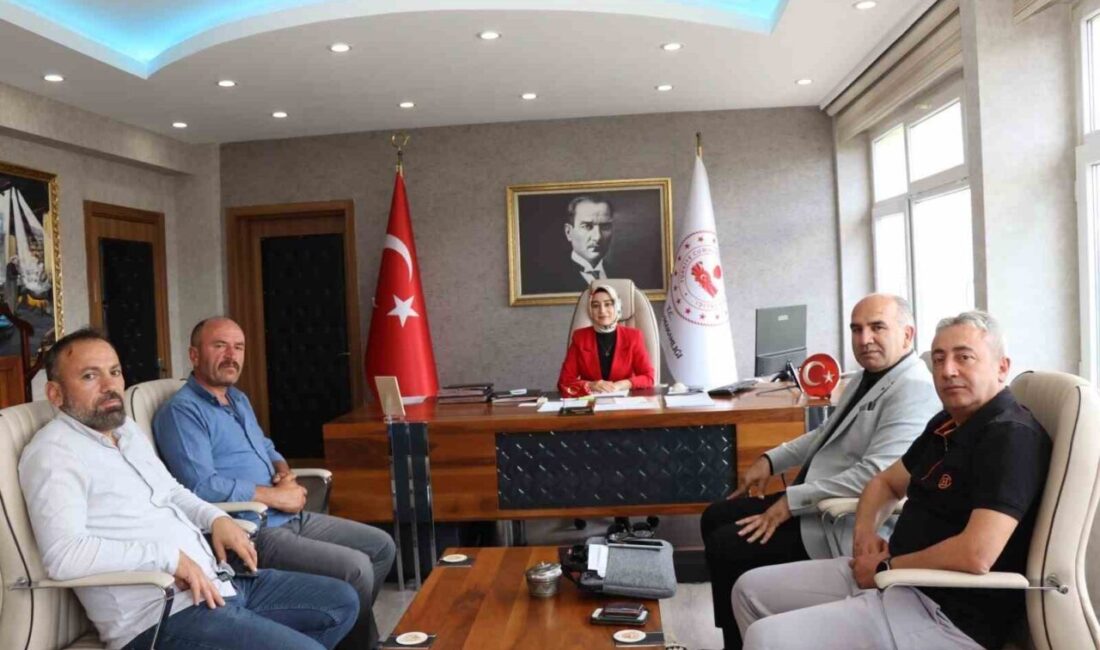 Olur ilçesinde ziyaretçilerini kabul eden Kaymakam Semanur Kalkan, Ormanağzı Mahallesi’nden