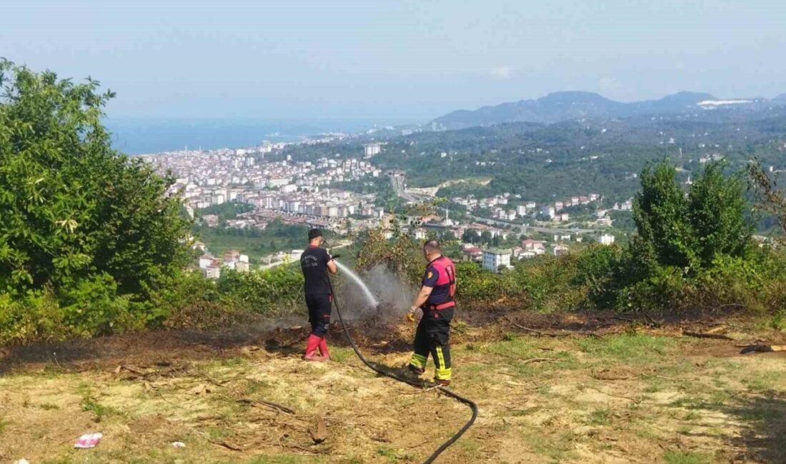 Ordu’nun Ünye ilçesinde bahçede çıkan yangın, itfaiye ekiplerinin hızlı müdahalesiyle