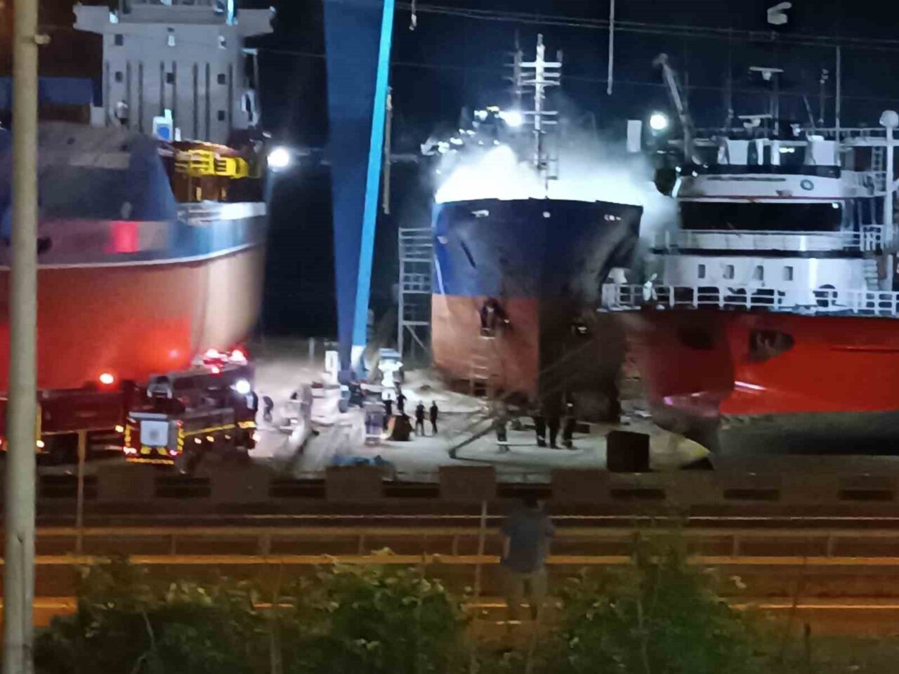 Ordu’nun Ünye ilçesinde özel bir firmaya ait 75 metre uzunluğundaki