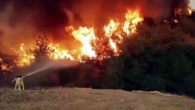Sakarya’nın Geyve ilçesinde çıkan ve rüzgarın etkisiyle Bilecik sınırlarına da