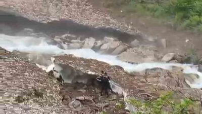 Rize’nin Çamlıhemşin ilçesi Galer Düzü Yaylası’nda bir kişi, yürüdüğü esnada