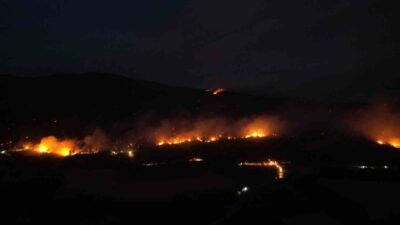 Sakarya-Bilecik sınırında kısmen kontrol altına alınan orman yangınında, akşam saatlerinde