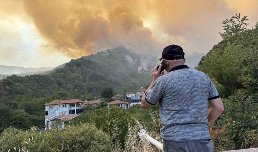 Sakarya’nın Geyve ilçesinde çıkan orman yangınına müdahale sürerken, alevlerin yaklaştığı