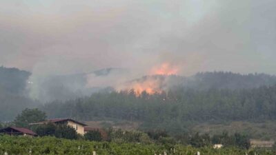 Sakarya’nın Geyve kırsalında çıkan orman yangınına 8 helikopter ve 5