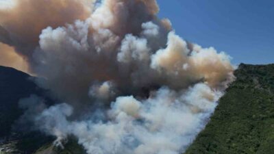 Sakarya’nın Geyve ilçesinde çıkan orman yangınına müdahale devam ederken, yanan