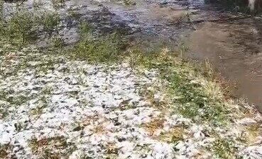 Sarıkamış’ta etkili olan sağanak yağmur ve dolu yağışı sele neden