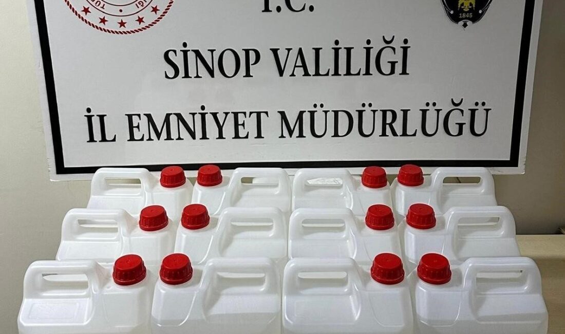 Sinop’ta 60 litre etil alkol ele geçirildi, 1 şüpheli şahıs