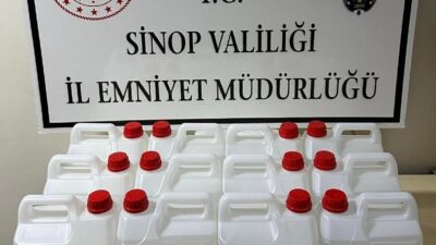 Sinop’ta 60 litre etil alkol ele geçirildi, 1 şüpheli şahıs