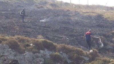 Sinop’ta çalılık alanda çıkan yangın kısa sürede söndürüldü. Alevlerin arasında