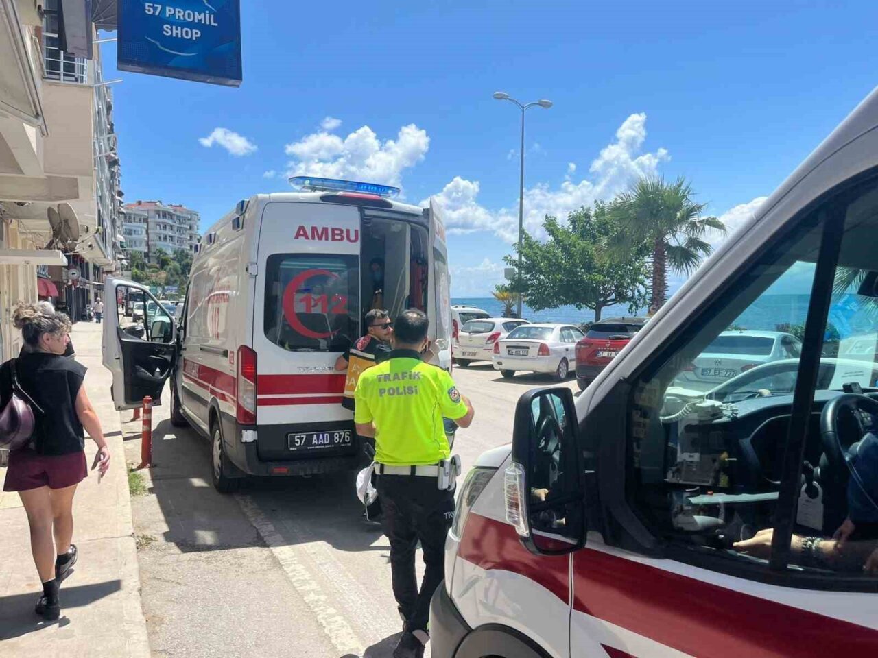 Sinop’ta otomobille motosikletin çarpışması sonucu meydana gelen trafik kazasında 2
