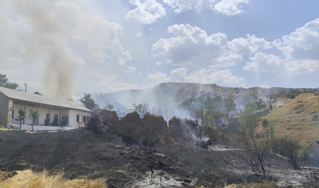 Sivas’ın Akıncılar ilçesinde çıkan yangında bazı evler zarar gördü. Alevler