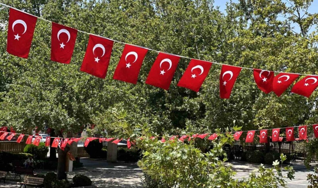 Şanlıurfa’nın Siverek ilçesinde cadde ve sokaklar ay yıldızlı bayraklarla donatıldı.