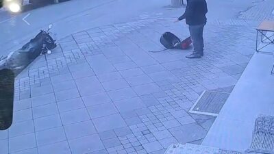 Trabzon’da seyir halinde giden bir tırdan aniden çıkan lastik yol