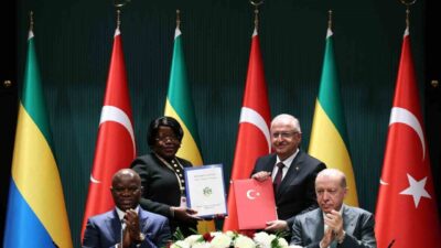 Cumhurbaşkanı Recep Tayyip Erdoğan ile Gabon Cumhurbaşkanı Brice Clotaire Oligui