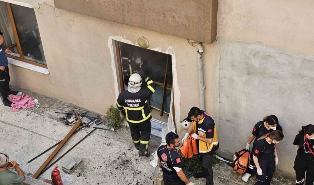 Zonguldak’ta bir apartmanın zemin katındaki dairede patlama meydana geldi. Patlamanın