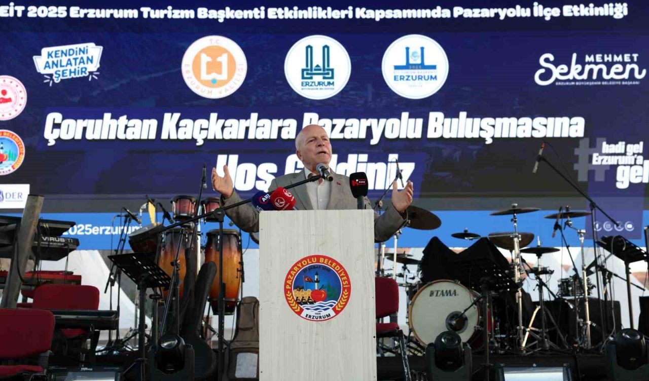 Erzurum Büyükşehir Belediye Başkanı Mehmet Sekmen, Pazaryolu Konut Projesi Temel