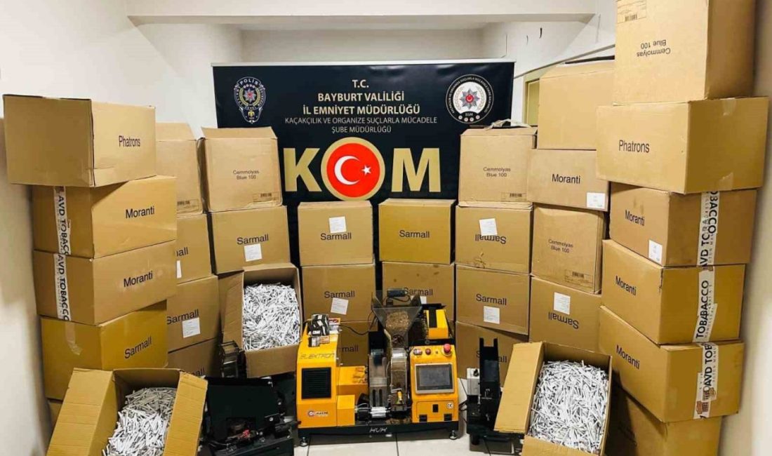 Bayburt’ta tütün ve tütün mamulleri kaçakçılığına yönelik düzenlenen operasyonda çok