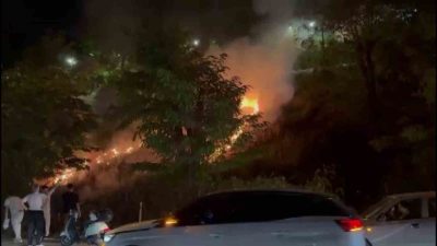 Sakarya’nın Sapanca ilçesinde eğlence için yakıldığı değerlendirilen meşale sebebiyle çıkan