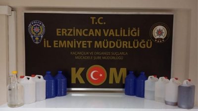 Erzincan’da 42 litre kaçak içki ele geçirildi, 1 kişi gözaltına